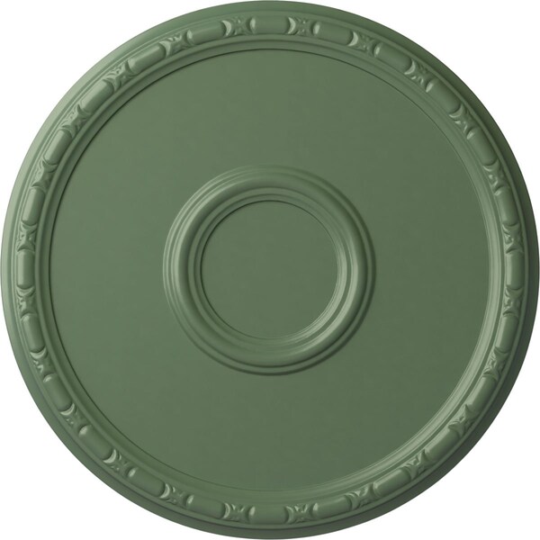Ekena Millwork Odessa Bead & Barrel Ceiling Medallion (Fits Canopies up to 5"), 19 3/4"OD x 1 3/8"P, Athenian Green CM20ODAGF - main